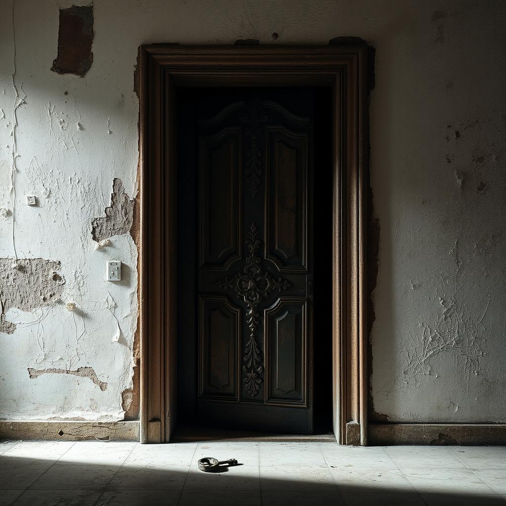 An intriguing door embedded in a wall, creating a sense of mystery and curiosity