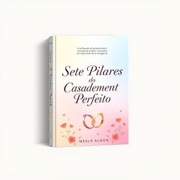 A modern book cover design featuring the title 'Sete Pilares do Casamento Perfeito' prominently displayed in elegant typography