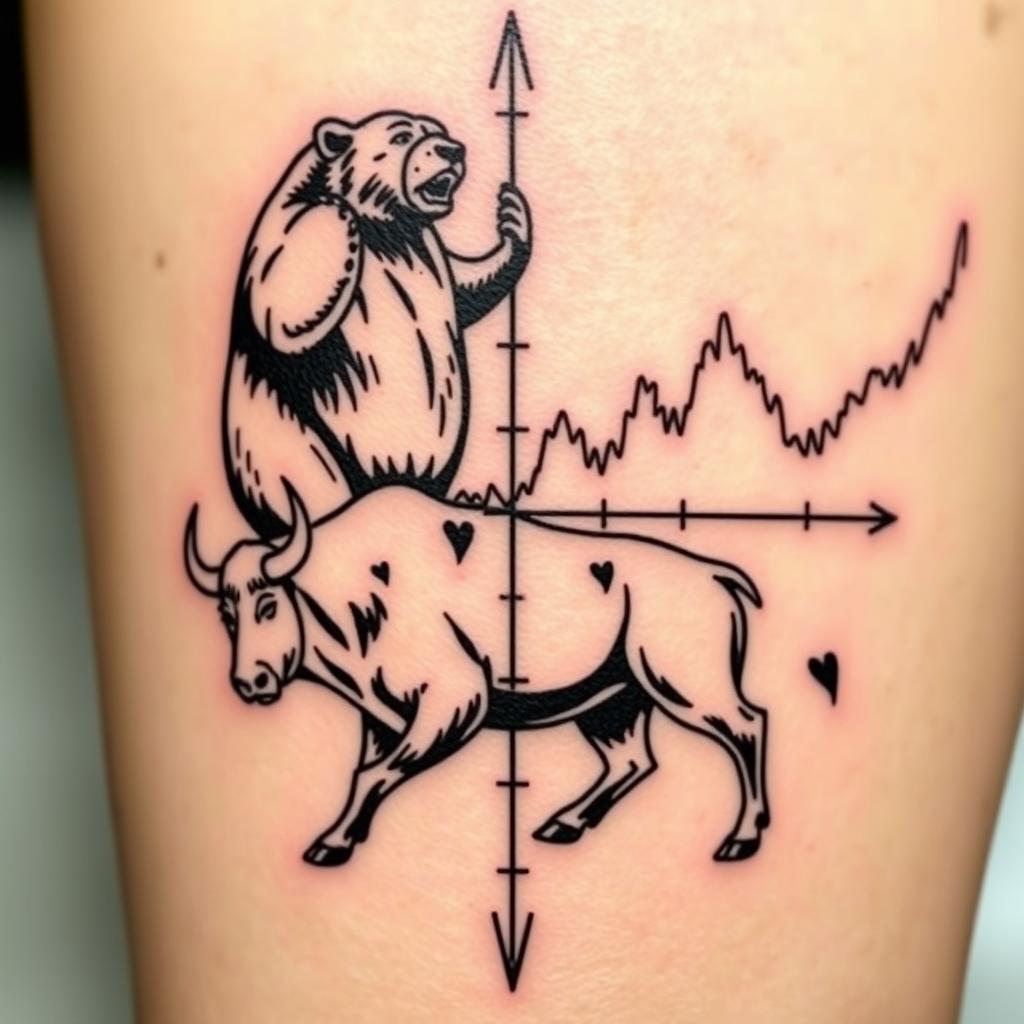 A tattoo design illustrating a bullish market pivot point