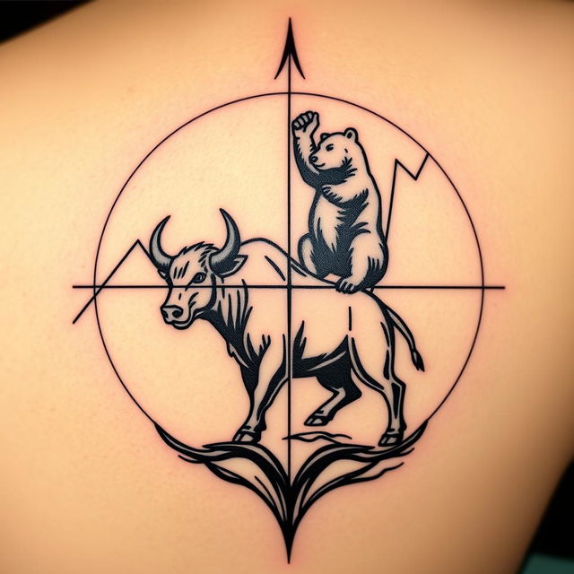 A tattoo design illustrating a bullish market pivot point