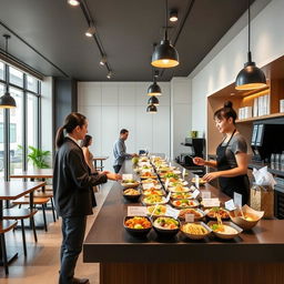 A modern and sleek Asian takeout restaurant designed specifically for takeaway orders