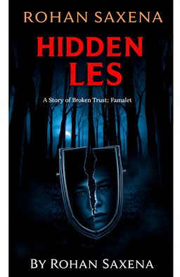 A dramatic and intense book cover design for 'Hidden Lies: A Story of Broken Trust' by Rohan Saxena