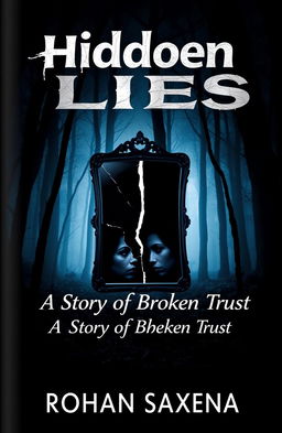 A dramatic and intense book cover design for 'Hidden Lies: A Story of Broken Trust' by Rohan Saxena