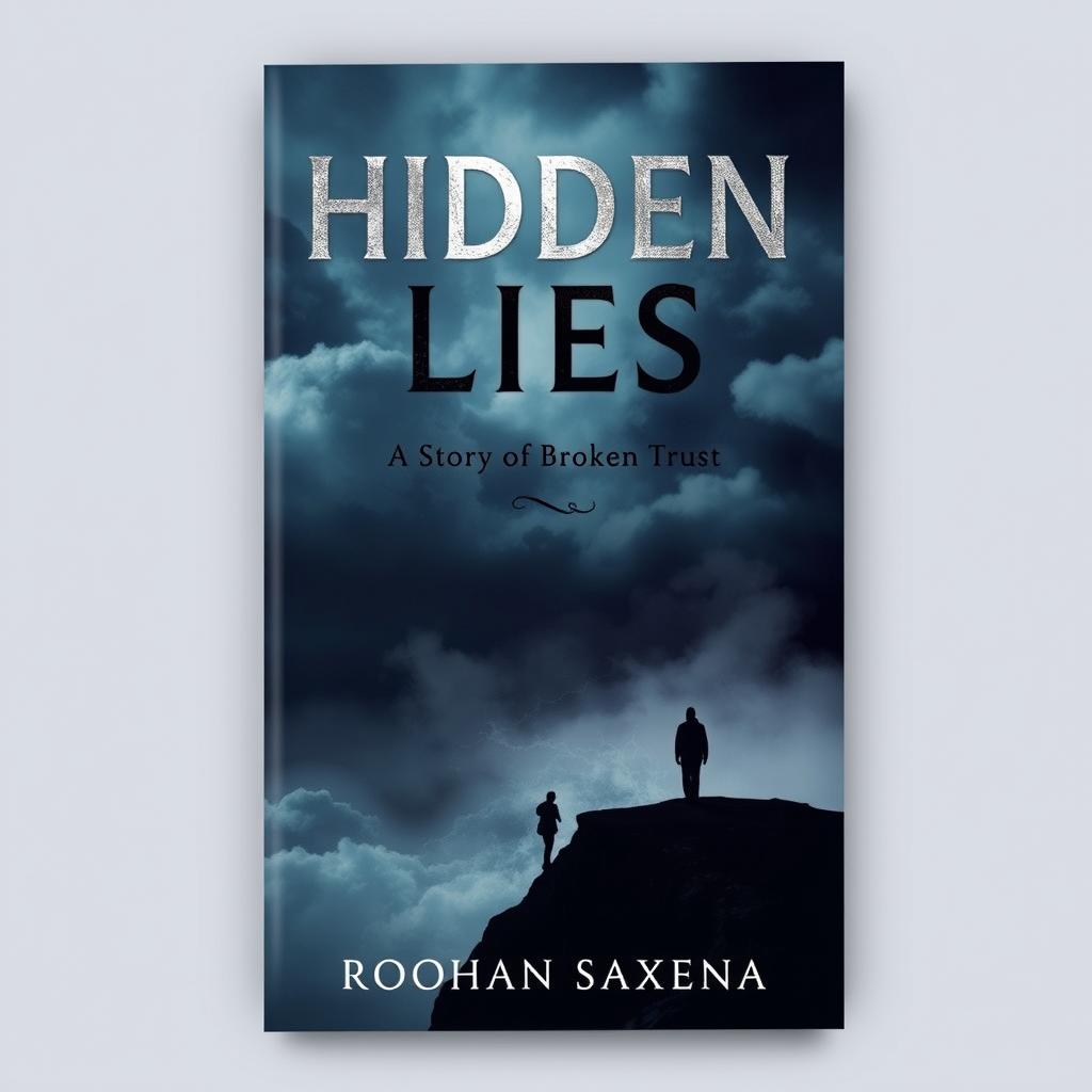 A captivating book cover design for 'Hidden Lies: A Story of Broken Trust' by Rohan Saxena