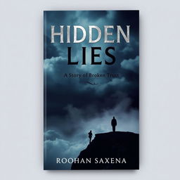 A captivating book cover design for 'Hidden Lies: A Story of Broken Trust' by Rohan Saxena