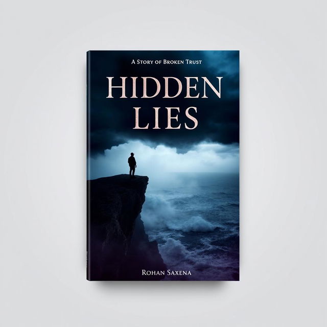 A captivating book cover design for 'Hidden Lies: A Story of Broken Trust' by Rohan Saxena