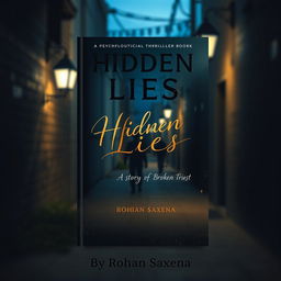 An enigmatic book cover design for 'Hidden Lies: A Story of Broken Trust' by Rohan Saxena