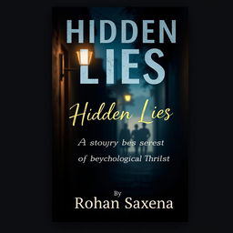 An enigmatic book cover design for 'Hidden Lies: A Story of Broken Trust' by Rohan Saxena