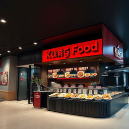 A modern and stylish Asian takeout restaurant designed for takeaway, named 'Kung Food'