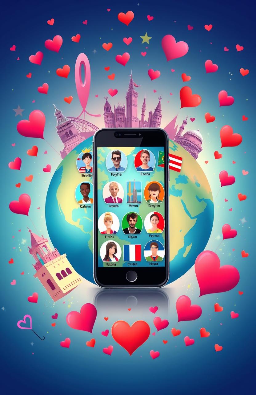 A vibrant digital illustration of love featuring a smartphone at the center