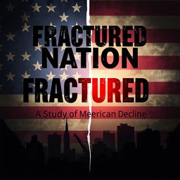 A stunning ebook cover for 'Fractured Nation: A Study of American Decline'