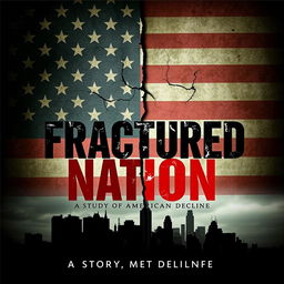 A stunning ebook cover for 'Fractured Nation: A Study of American Decline'