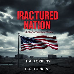 An eBook cover design for 'Fractured Nation: A Study of American Decline' by T