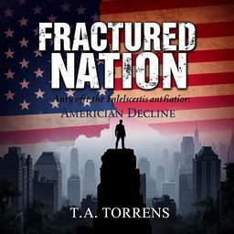 An eBook cover design for 'Fractured Nation: A Study of American Decline' by T