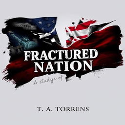 A book cover for a Wattpad ebook titled 'Fractured Nation: A Study of American Decline' by T