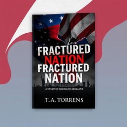 A book cover for a Wattpad ebook titled 'Fractured Nation: A Study of American Decline' by T