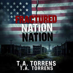 An engaging Wattpad ebook cover titled 'Fractured Nation: A Study of American Decline' by T