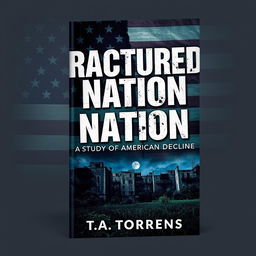 An engaging Wattpad ebook cover titled 'Fractured Nation: A Study of American Decline' by T