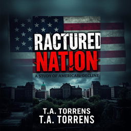 An engaging Wattpad ebook cover titled 'Fractured Nation: A Study of American Decline' by T