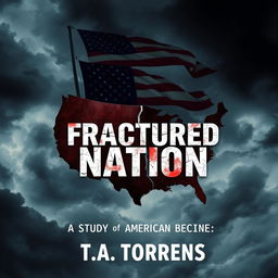 An intriguing Wattpad ebook cover titled 'Fractured Nation: A Study of American Decline' by T