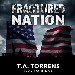 Design a cover for a Wattpad ebook titled "Fractured Nation: A Study of American Decline" by T