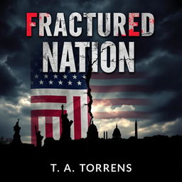 Design a cover for a Wattpad ebook titled "Fractured Nation: A Study of American Decline" by T