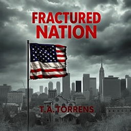 An engaging and thought-provoking ebook cover for a fictional Wattpad title, 'Fractured Nation: A Study of American Decline' by T