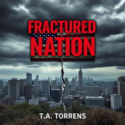 An engaging and thought-provoking ebook cover for a fictional Wattpad title, 'Fractured Nation: A Study of American Decline' by T