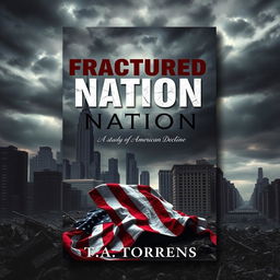 An eBook cover design for 'Fractured Nation: A Study of American Decline', by T