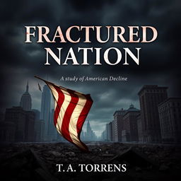 An eBook cover design for 'Fractured Nation: A Study of American Decline', by T