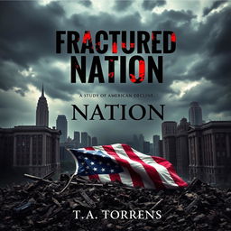 An eBook cover design for 'Fractured Nation: A Study of American Decline', by T