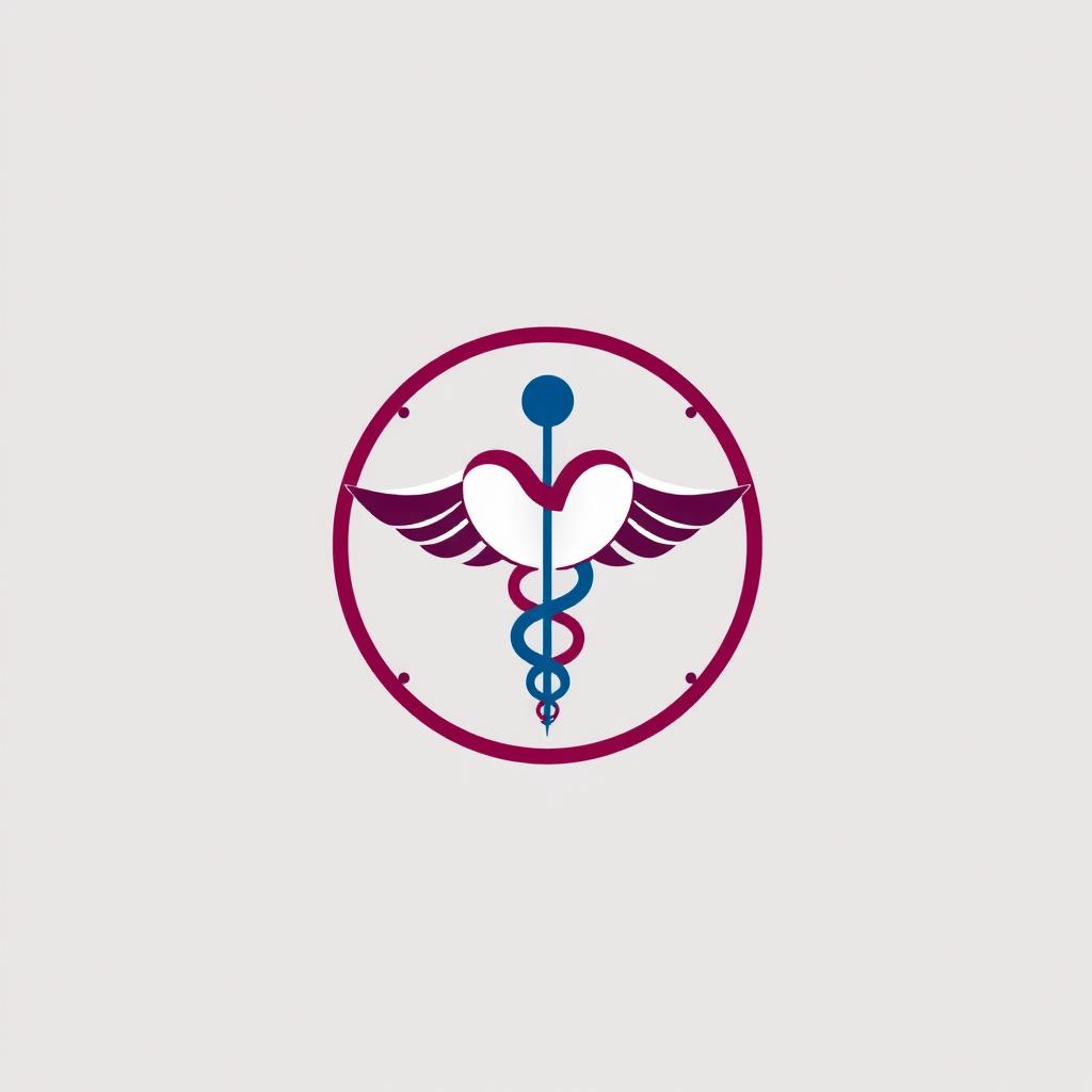 An emblem design for a medical center that conveys health, well-being, and consulting services