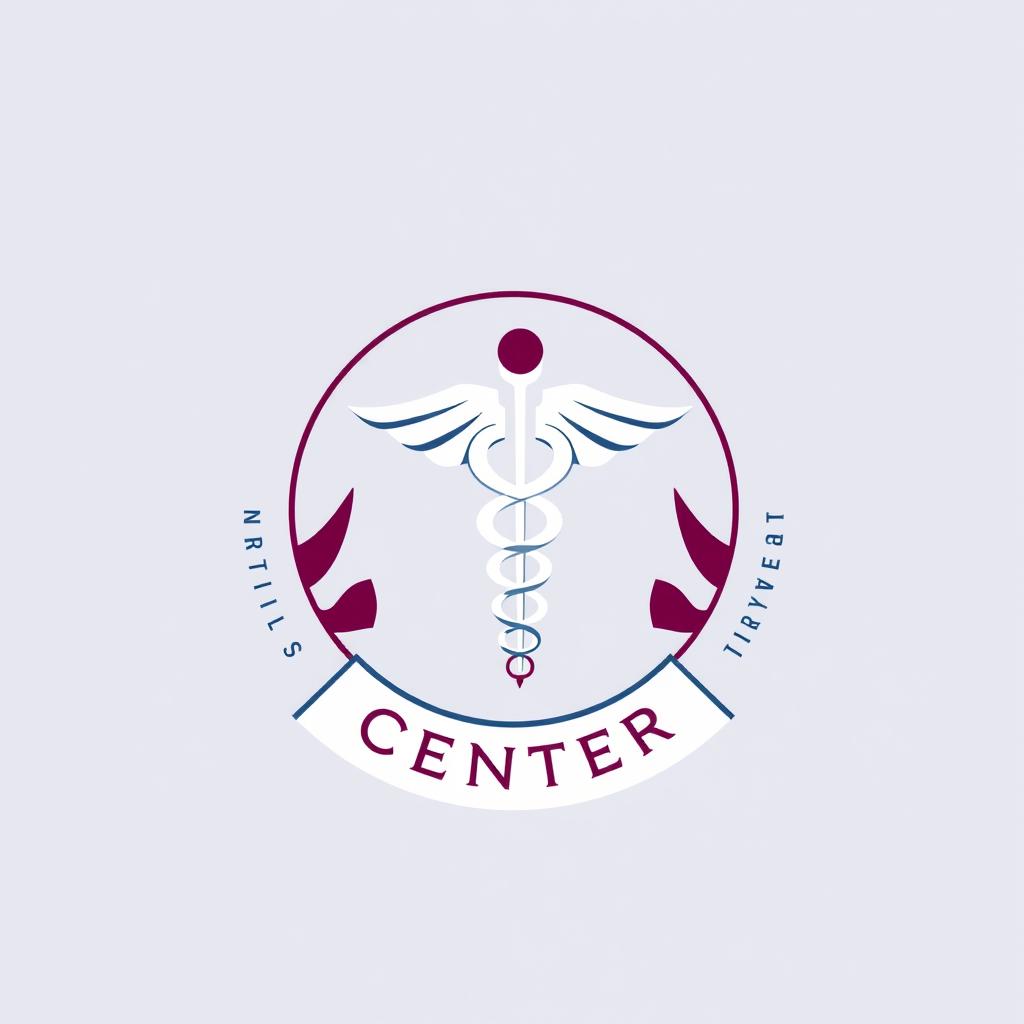 An emblem design for a medical center that conveys health, well-being, and consulting services