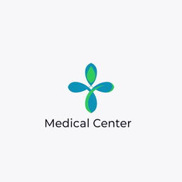 A minimalist emblem design for a medical center that expresses health, well-being, and consulting services