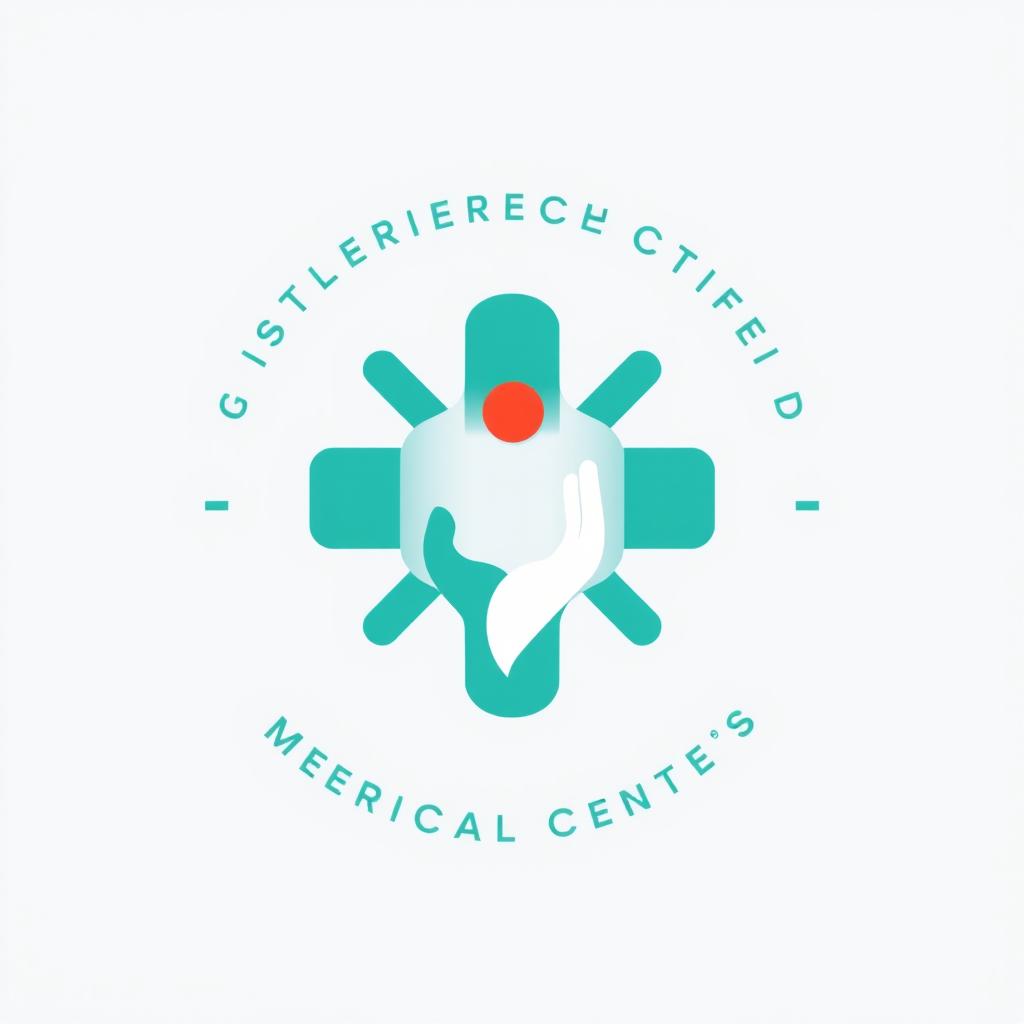 A minimalist emblem design for a medical center that expresses health, customer care, and consulting services