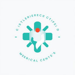 A minimalist emblem design for a medical center that expresses health, customer care, and consulting services