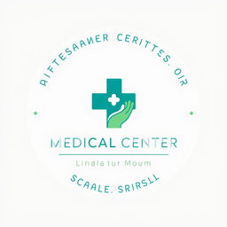 A minimalist emblem design for a medical center that expresses health, customer care, and consulting services