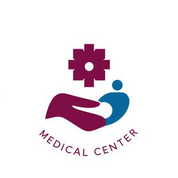 A minimalist emblem design for a medical center that expresses health, customer care, and consulting services