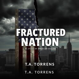 A Wattpad ebook cover titled 'Fractured Nation: A Study of American Decline' by T