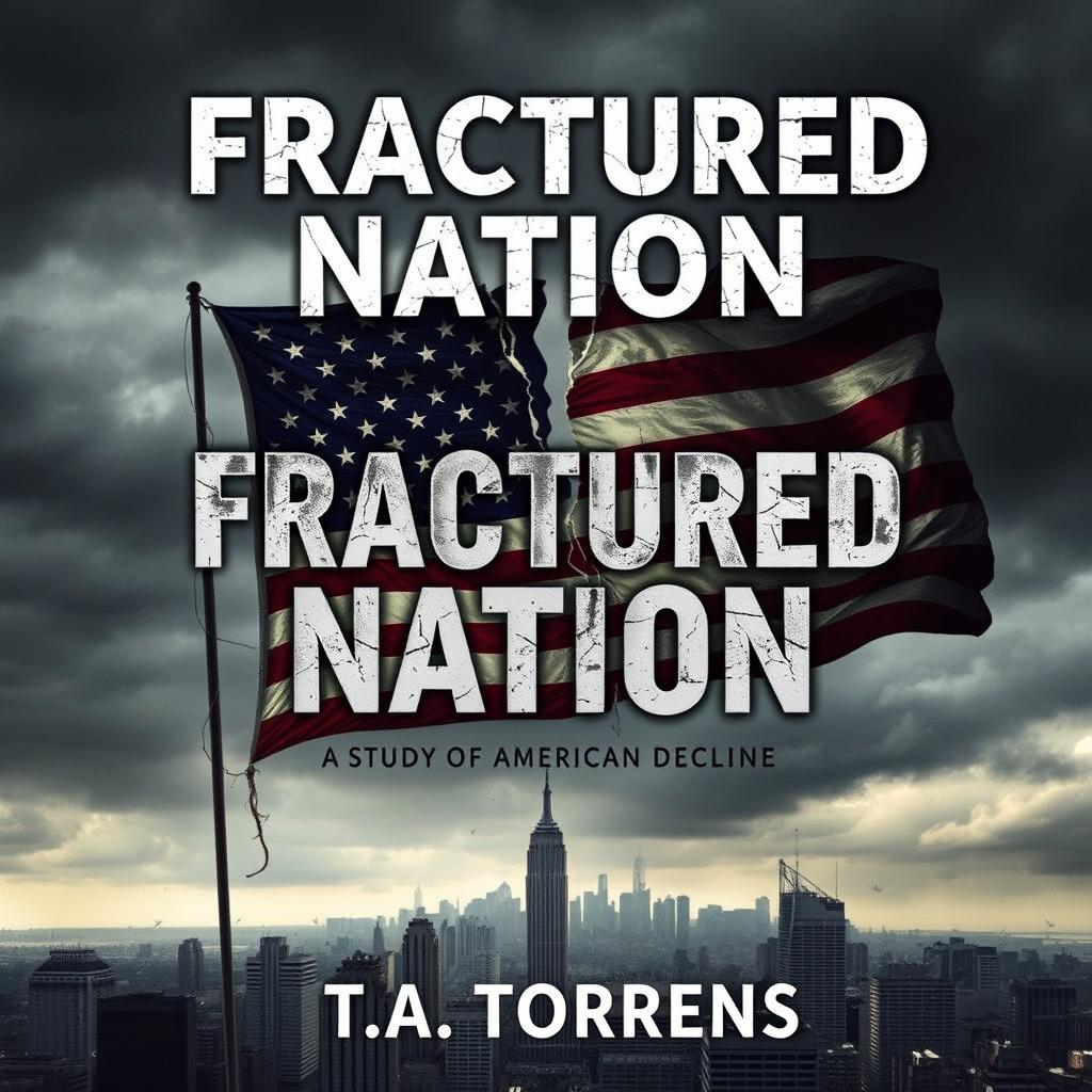 A Wattpad ebook cover titled 'Fractured Nation: A Study of American Decline' by T