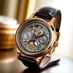 A magnificent Patek Philippe Grand Complication watch, showcasing its intricate dials and stunning craftsmanship