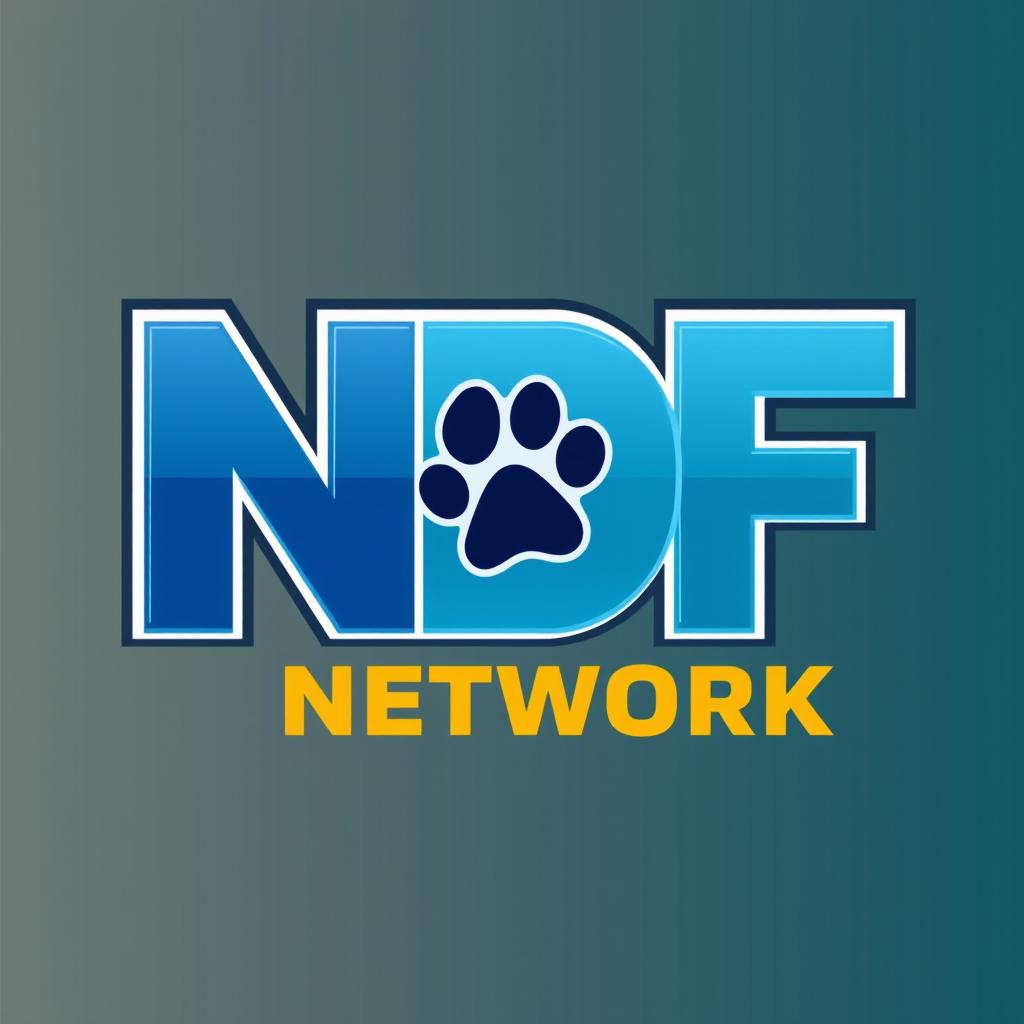 A modern logo design for 'NDF Network', featuring a sleek, contemporary style