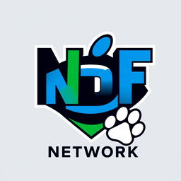 A modern logo design for 'NDF Network', featuring a sleek, contemporary style