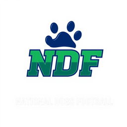 A logo design for 'NDF', featuring a modern and sleek aesthetic