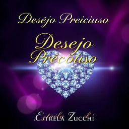 A captivating book cover for 'Desejo Precioso' by Estrela Zucchi, featuring an elegant and seductive design