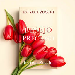 A book cover design for a novel titled 'DESEJO PRECIOSO' by Estrela Zucchi