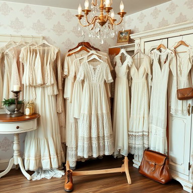 chinese dress ladies Creamy & White Lace Butterfly Ethereal Maiden Dress main image 0