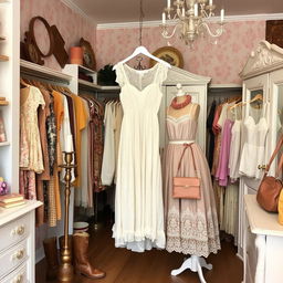 A lovely vintage thrift store brimming with unique clothing pieces