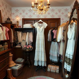 A cozy vintage thrift store showcasing an array of beautiful items