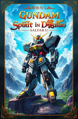 A captivating book cover illustration for a fantasy novel titled 'Gundam Spirit in Douluo'